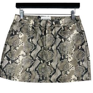 Vigoss Vegan Snakeskin Mini Skirt Print Stretch - S